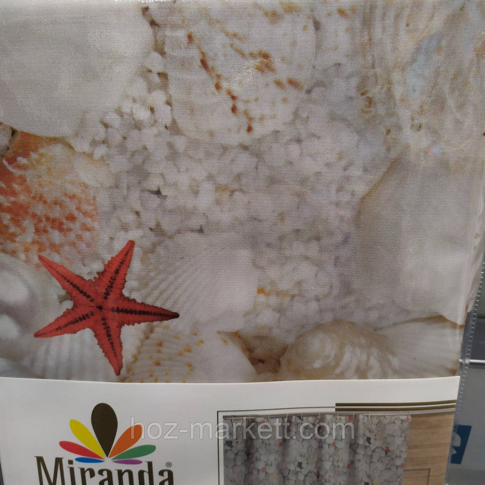 Штора для душа тканевая миранда Rearl 180 х 200 см бежевая Харьков - изображение 2