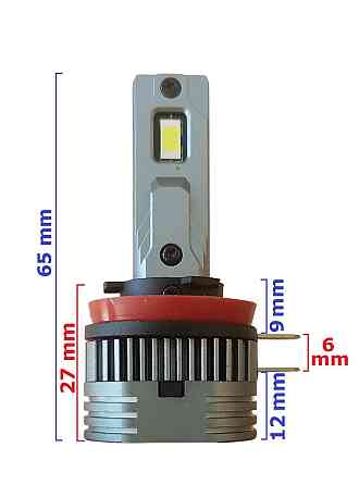 Комплект светодиодных ламп QLine Alpha H11B (PGJY19-2) v3 Canbus 40W 6000K 12V (2 шт) Харьков