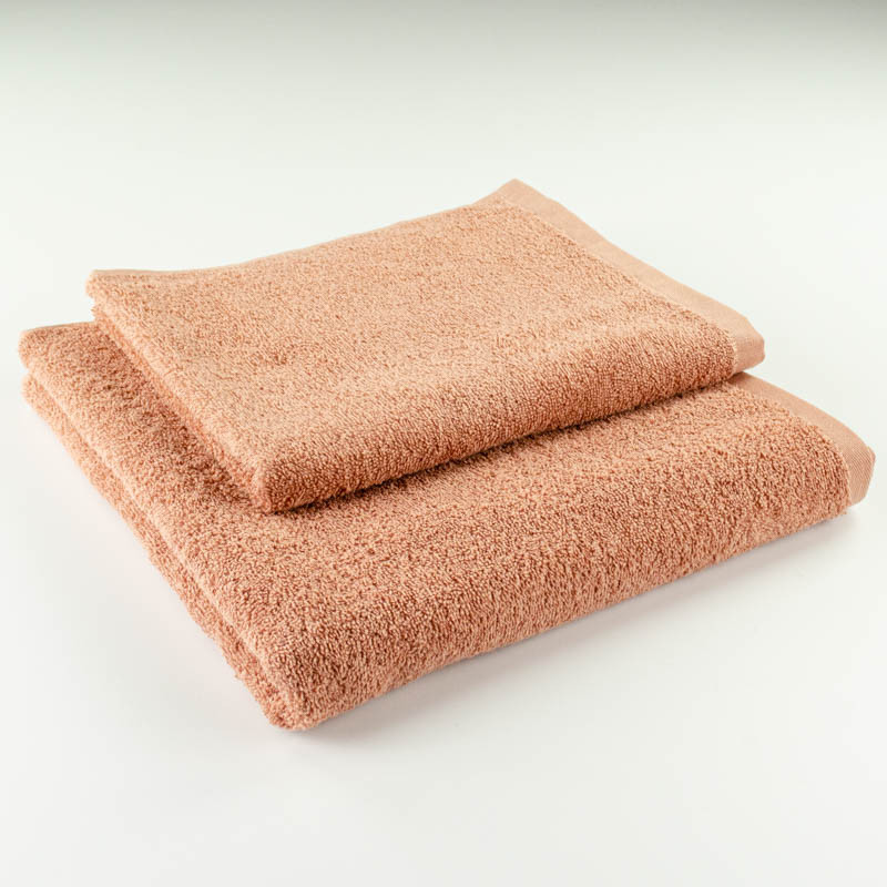 Набор махровых полотенец 2шт GM Textile 50х90см, 70х140см 400г/м2 (Темно-Бежевый) Сумы - изображение 1