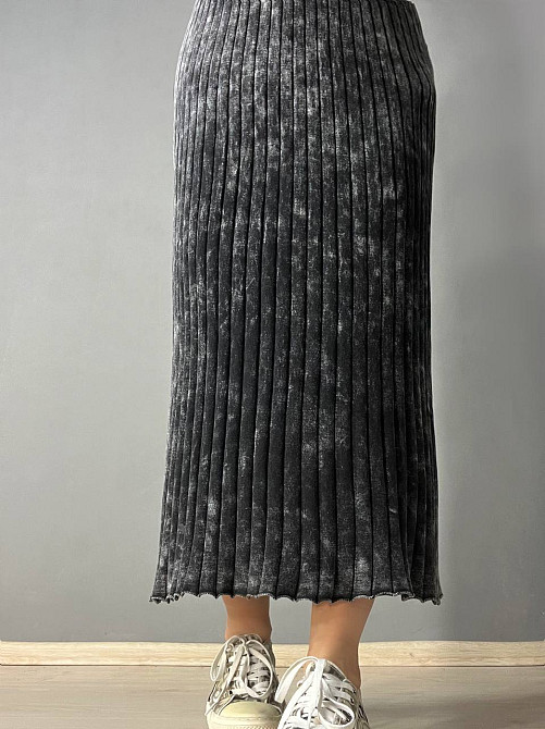 Платье женское Fashion 3042 длинное трапеция трикотажное в рубчик, черный, one size Киев - изображение 7