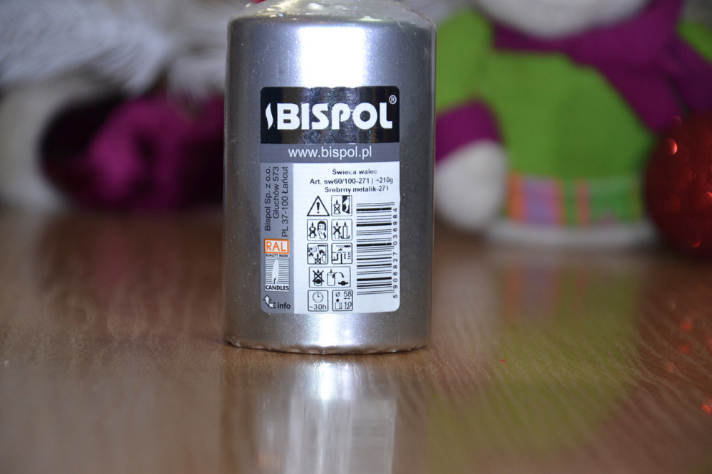 Свічка столова циліндр Bispol AURA Candles sw60/100-271 Срібний металік Луцк - изображение 7