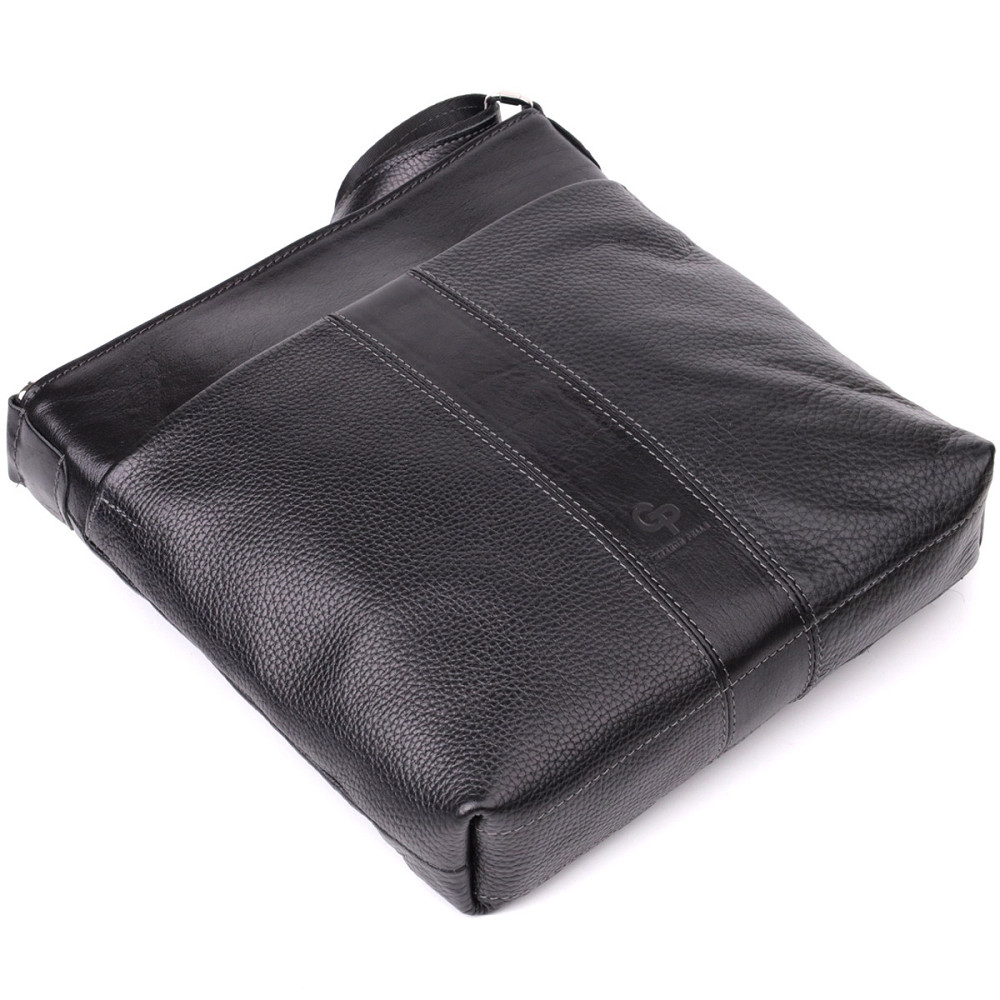 Красивая сумка через плечо для мужчин из натуральной кожи GRANDE PELLE 22883 Черная Киев - изображение 6