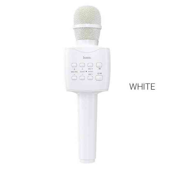 Портативна колонка-мікрофон HOCO BK5 Cantando karaoke microphone, 5W, White Київ