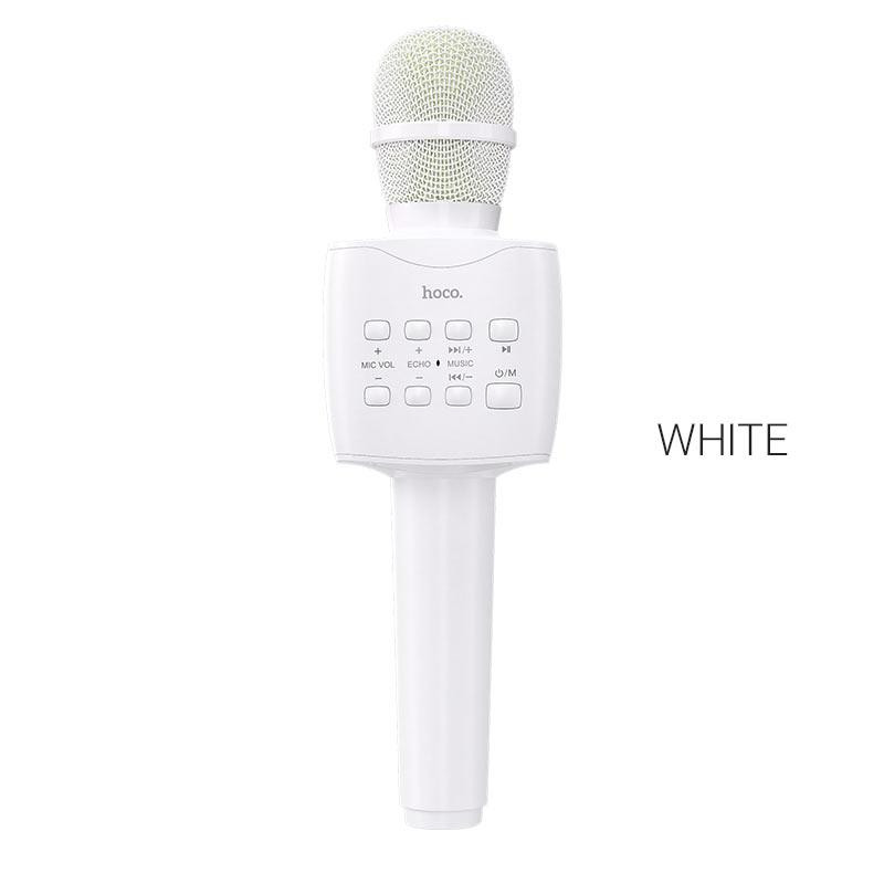 Портативна колонка-мікрофон HOCO BK5 Cantando karaoke microphone, 5W, White Київ - фото 3