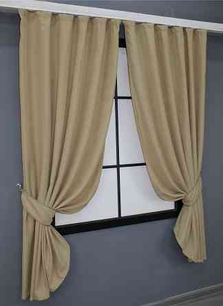 Комплект коротких штор VR-Textil Микровелюр SPARTA № 1192ш Бежевый 130х170 см 2 шт (35-0113) Киев
