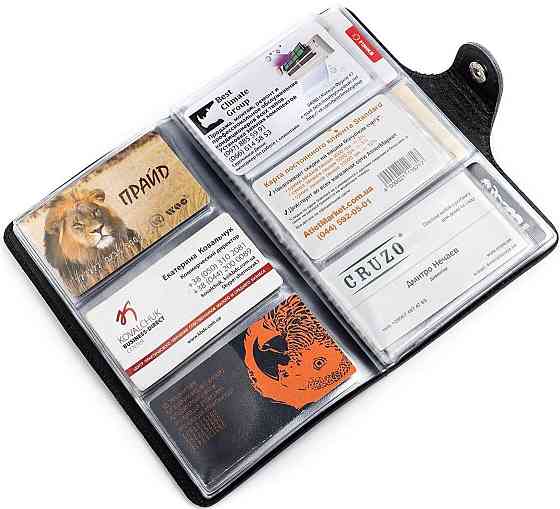 Візитниця велика Shvigel 13906 шкіряна Синя Київ