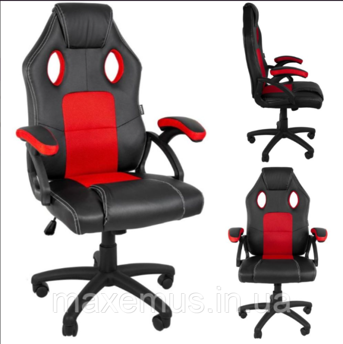 Компьютерное кресло для геймера Y S 60 56 с сетчатой спинкой офисное кресло с подлокотниками красное Мостиська - фото 3