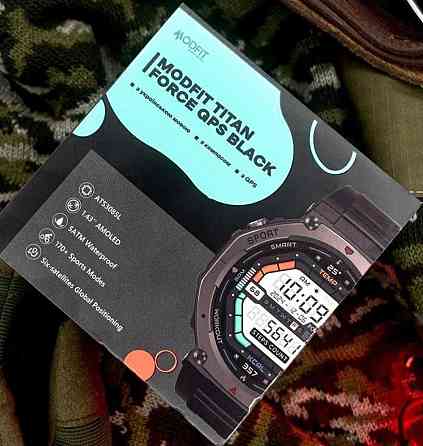 Годинник з пульсометром Modfit Titan Force GPS Black вологозахист 5АТМ. Київ