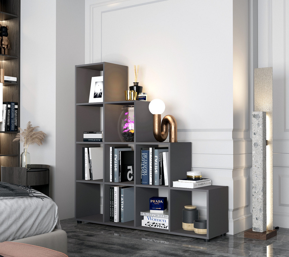 Стелаж Doros Степ 4х4 Графіт відкритий 136.2х28.8х140.7 DRS-011769 (41516167) Дніпро - фото 2