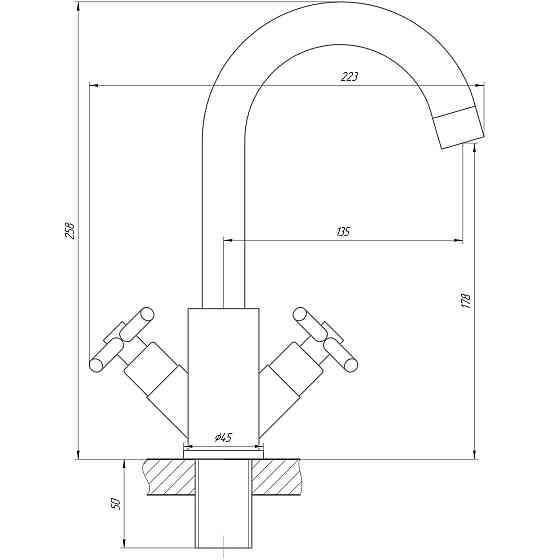Змішувач для умивальника Globus Lux DUKAT SD4-101RS Тернопіль