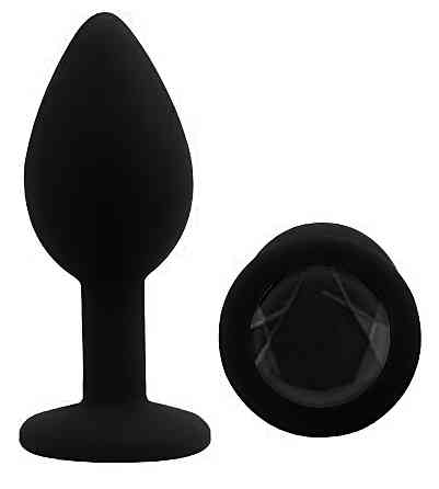 Силіконова анальна пробка EGZO - Silicone Black Round Plug Black, size S Sex Aura Київ