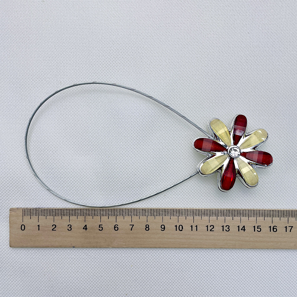 Магніти для штор та гардин "Квітка" набір 2 шт Червоний з жовтим (81-251) Київ - фото 7