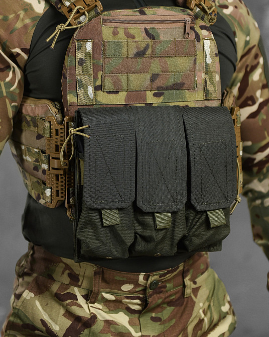 Підсумок для АК потрійний кордура закритий із системою molli на 3 магазини тактичний Олива Одеса - фото 1