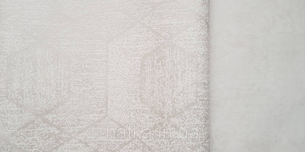 Шпалери вінілові на флізеліні Marburg Memoria 1.06х10 геометрія фігури роми сріблясті на бежевому Київ - фото 3
