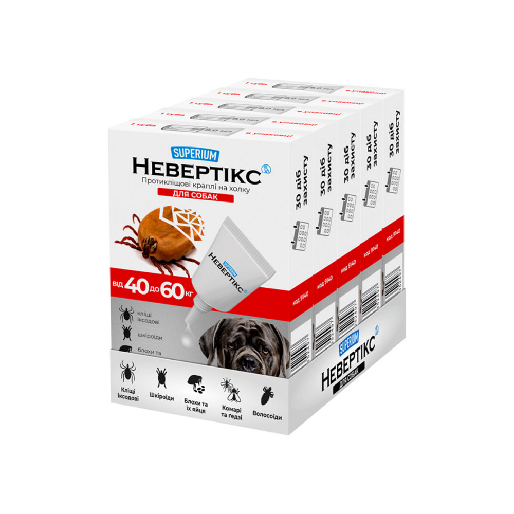 СУПЕРІУМ Невертікс, протикліщові краплі на холку для собак, >40 кг Київ - фото 3