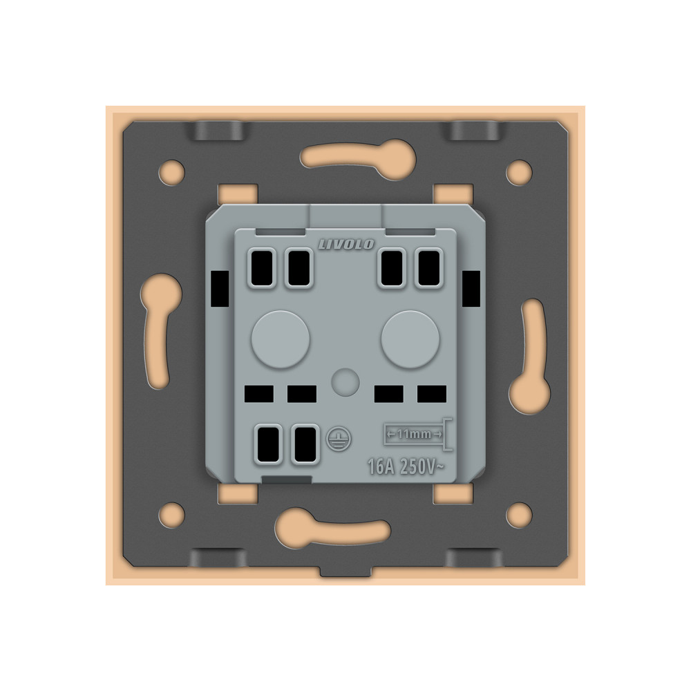 LIVOLO Електрична розетка вологозахисна з кришкою IP44 з заземленням, LIVOLO, золота, скляна ра Коломия - фото 10