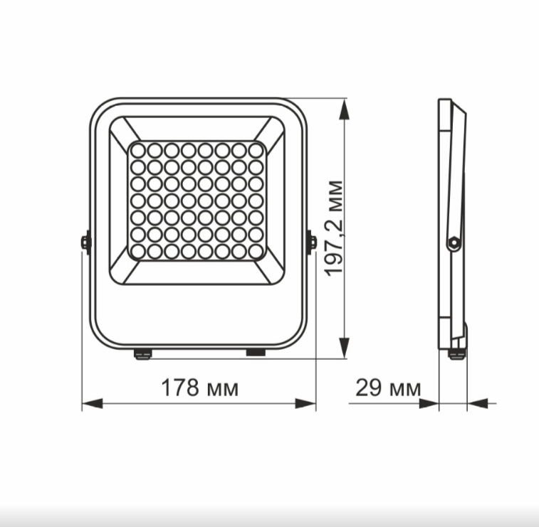 LED Прожектор 30W 5000К 12-24V сірий VL-F2-305G-12V Premium Videx Житомир - изображение 2