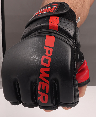 Рукавиці для MMA PowerPlay 3093 Чорні M Каменское - изображение 9