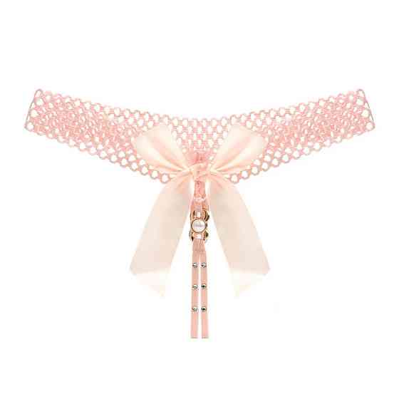 Трусики еротичні з бантом та камінцями one size рожевий Київ