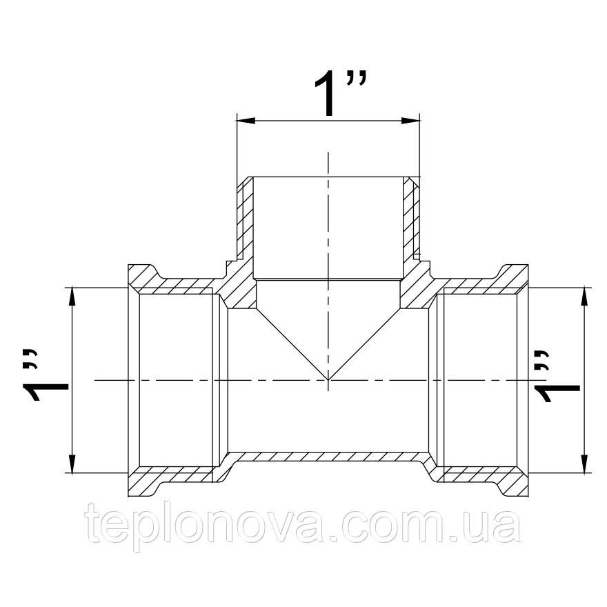Тройник латунный 1″ВР х 1″НР х 1″ВР литейный 232-1Б Черновцы - изображение 4