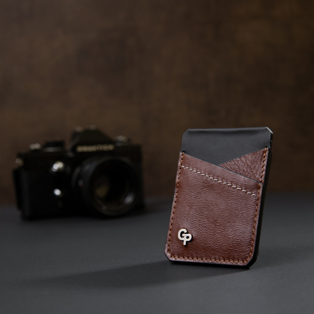 Чоловічий шкіряний картхолдер Коричневий (GRANDE PELLE) Київ - фото 1