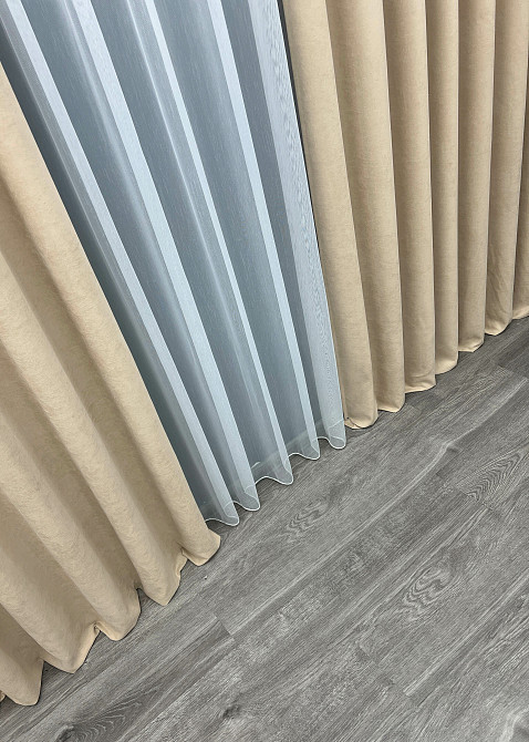 Шторна тканина мікровелюр Petek YL колір бежевий 2013ш Київ - фото 5