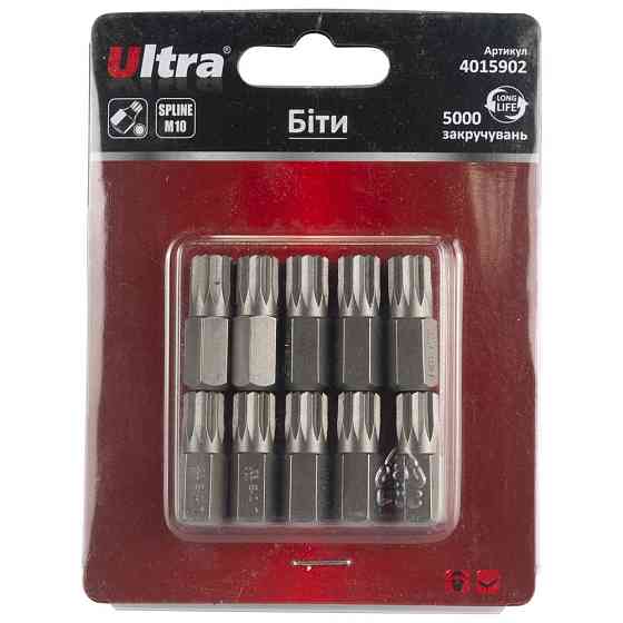 Ultra Биты Spline M10×30мм 10мм 10шт S2 (блистер) ULTRA (4015902) Київ