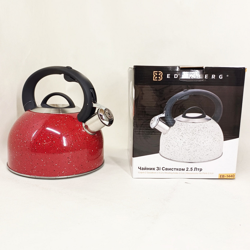 Чайник на плиту зі свистком нержавіюча сталь Edenberg EB-1440 3л, Якісний чайник для газової плити MF-92 Івано-Франківськ - фото 6