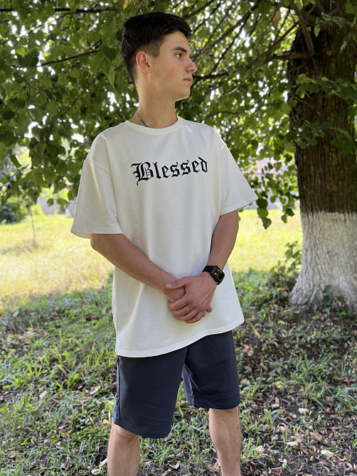 Літній костюм оversize unisex - BLESSED (шорти + футболка) Чернівці - фото 3
