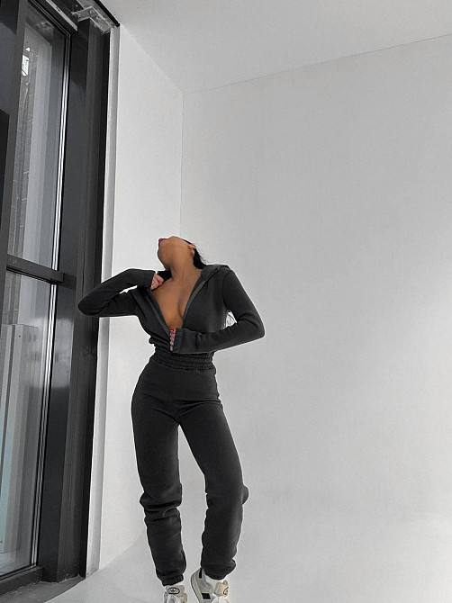 Стильный женский теплый комбинезон из качественной тринитки на флисе. Одесса - изображение 1