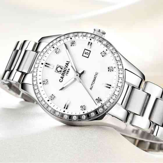 Часы женские механические Carnival Luiza White Leather (2 ремешка) Винница