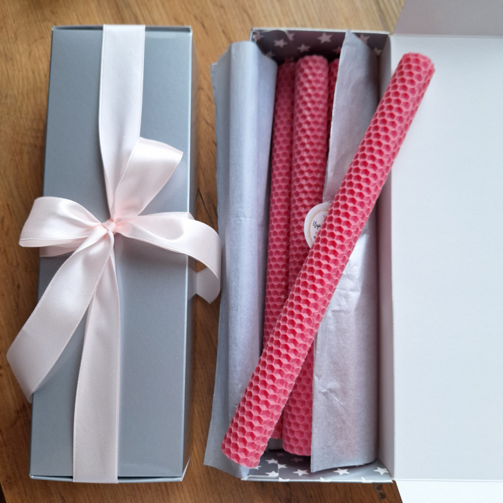 Свічки столові з вощини у подарунковому наборі, 6 шт по 26 см воскові свічки Одеса - фото 8