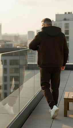 Чоловічий теплий костюм на флісі з хутром Коричнево-чорний 52/54 Харків