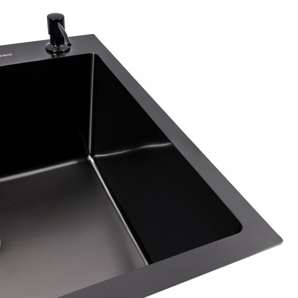 VALESO Кухонна мийка чорна 60*50 PVD VALESO Handmade ECN (2,0/0,5) Коломыя - изображение 3