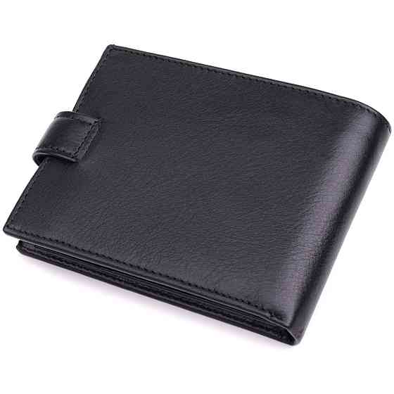 Місткий чоловічий гаманець з натуральної шкіри BOND 22861 Чорний Київ
