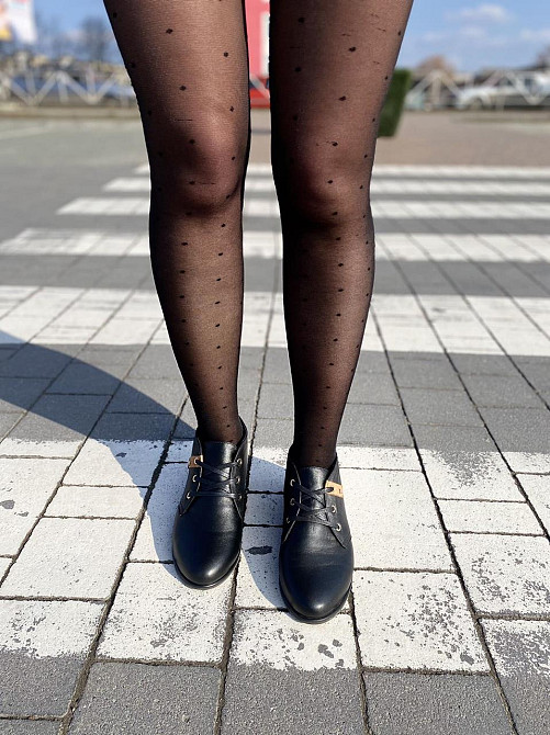 Черевики жіночі YDG чорні натуральна шкіра висота 10 см розмір 37 (1255) Коломия - фото 5