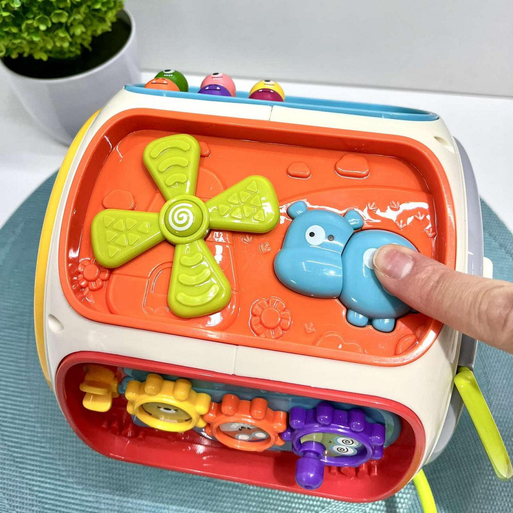 Багатофункціональний розвиваючий Куб 9в1 сортер шестерні піаніно годинник рухливі деталі ксилофон (6216) Чернигов - изображение 10