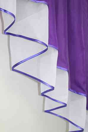 Кухонная занавеска VR-Textil № 023к фиолетовый с белым 150х150 см (50-521) Киев