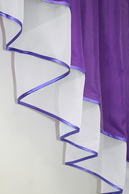 Кухонная занавеска VR-Textil № 023к фиолетовый с белым 150х150 см (50-521) Киев - изображение 4