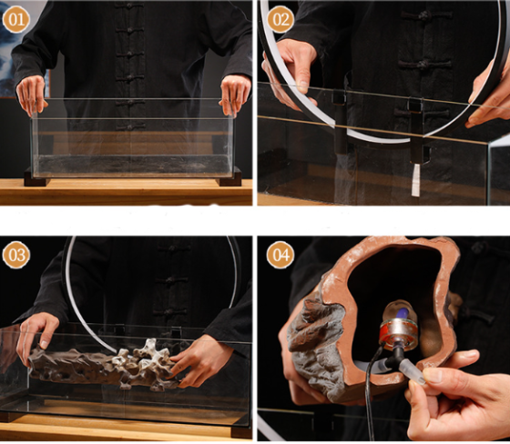 Акваріум Декоративний водоспад кімнатний 49х60 см ВЕЛИКИЙ, Акваріум підставка для зволожувача повітря Кременчук