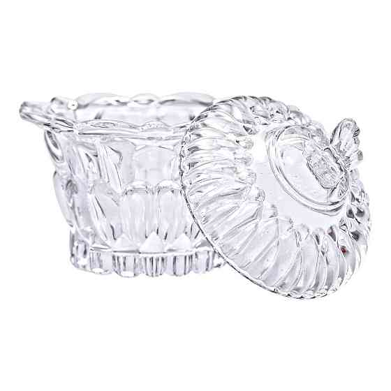 Цукерниця скляна Ø9 см цукерниця кругла з кришкою прозора HP-4-114 Київ