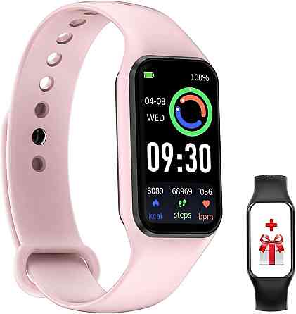 Смарт-годинник фітнес-трекер FeipuQu R1 Pink вологозахищений IP68 з моніторингом SpO2 та 2 ремінцями в комплекті Київ