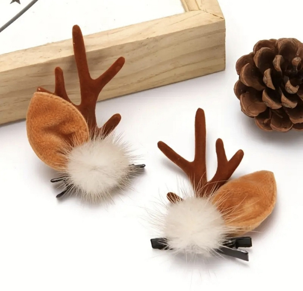 Комплект заколок "Оленячі ріжки" 2 шт Сміла - фото 3