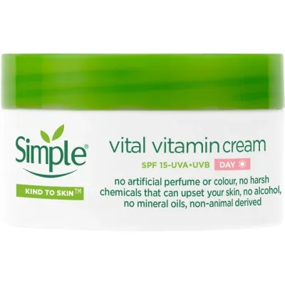 Крем для обличчя Simple Vital Vitamin Cream SPF15 Kind to Skin Денний вітамінний 50 мл (8710447486337) Вінниця - фото 1