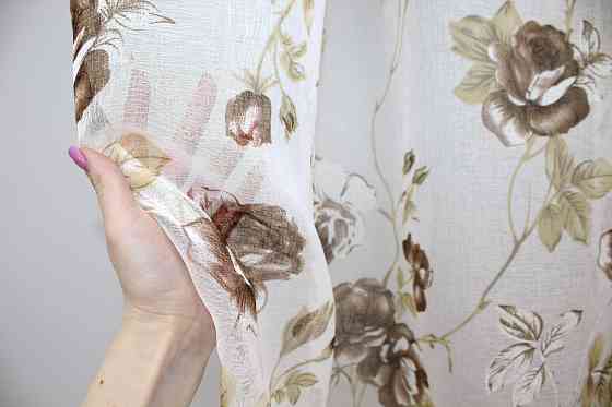 Тюль VR-Textil 1267т Flora Батист Белый с коричневым 250х270 см (42-0921) Киев