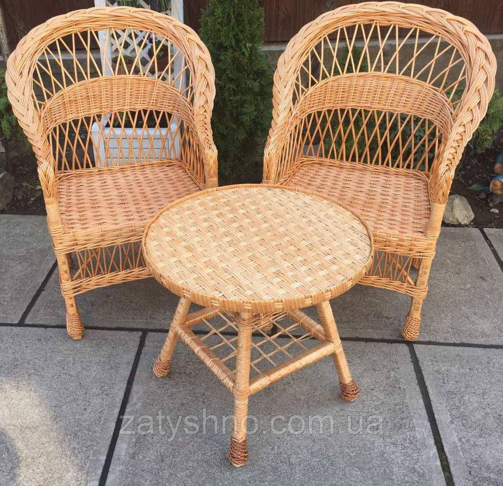 Мебель плетеная с журнальным столом| мебель из лозы с круглым столом | мебель  натуральная балконная Киев - изображение 4