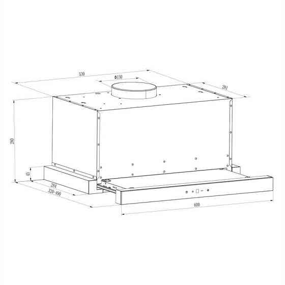 Витяжка підконструкції Vinea витяжка з плоским екраном 60 см чорний (Німеччина, читати опис) Рівне