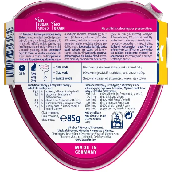 Влажный корм для кошек Витакрафт Vitakraft Poésie Créat с курицей и овощами в соусе, 85 г Винница