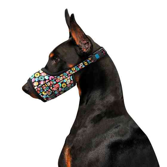 Намордник для собак WAUDOG Nylon, малюнок "Пончики", пластиковий фастекс, розмір No1, О 14-20 см Вінниця