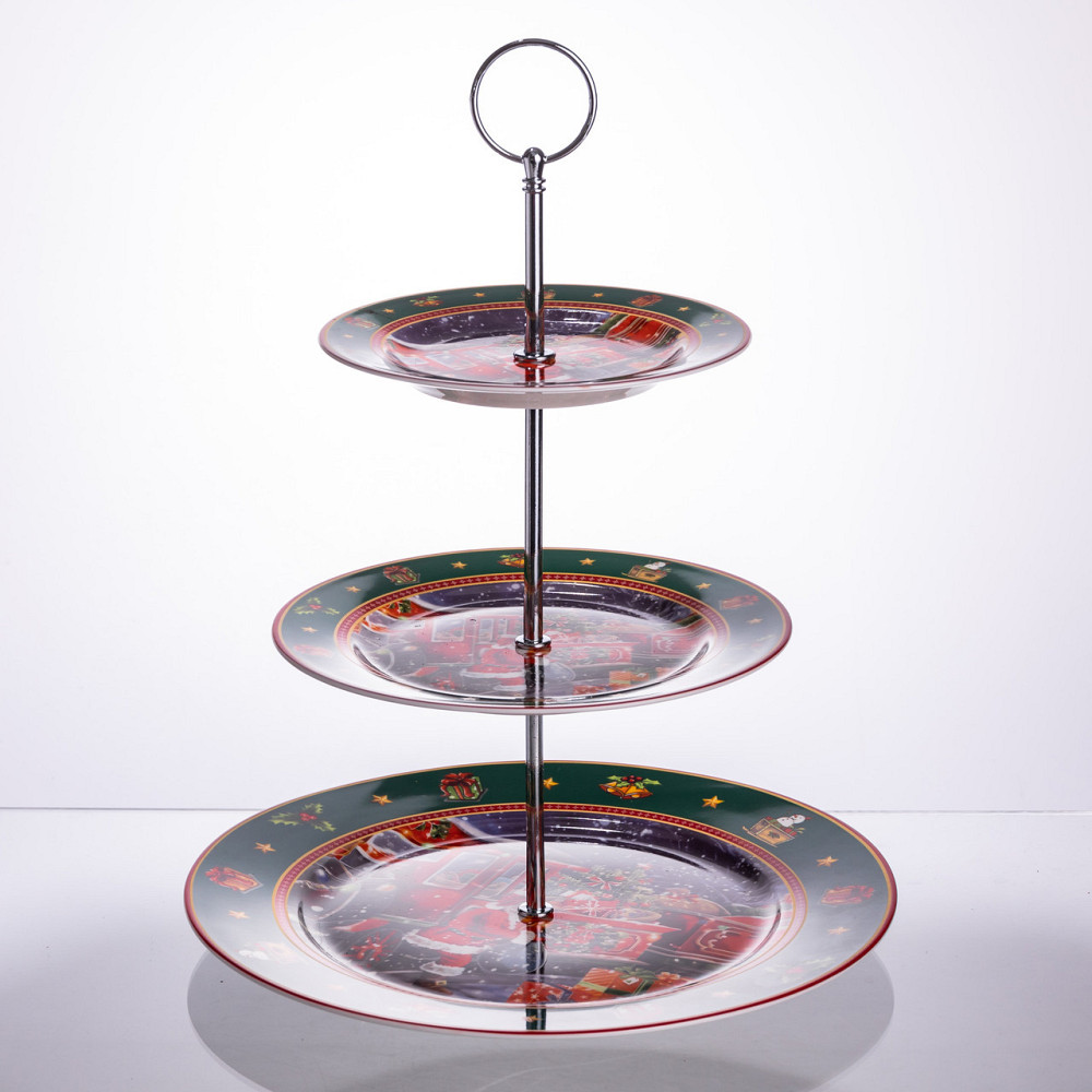 Фруктовниця на 3 яруси Santa новорічна фуршетна HP-SDHK-9 Київ - фото 1